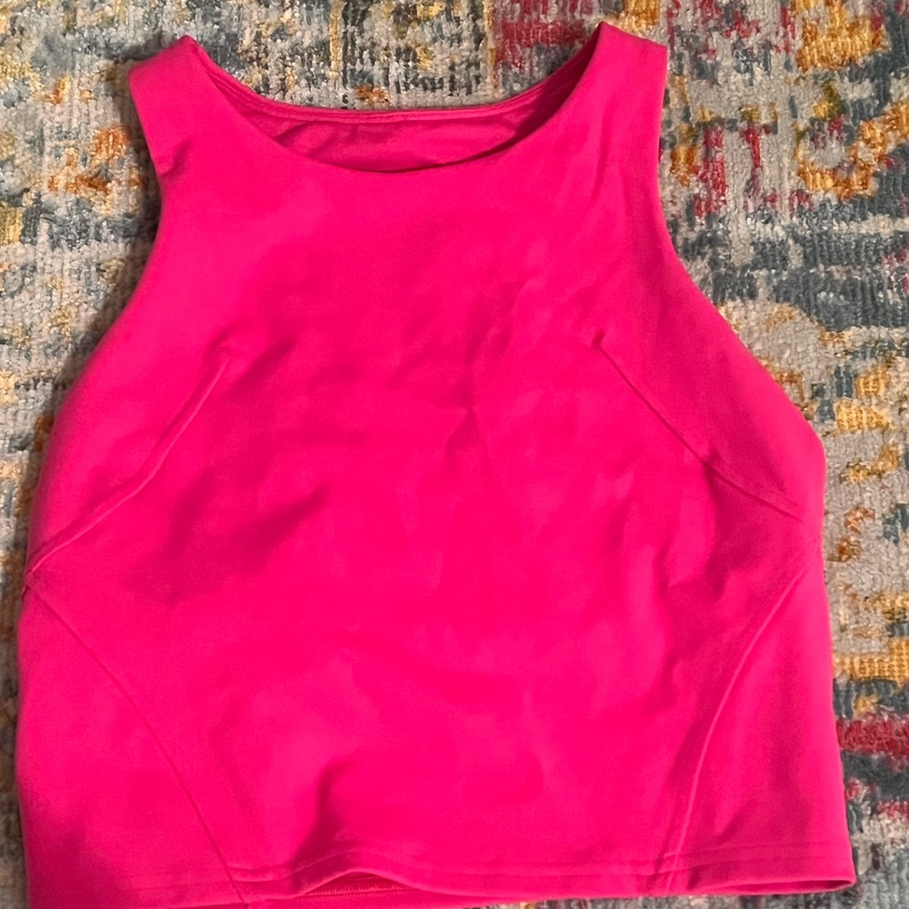 Lululemon Athletica Pink Fitted Crop Tank Top